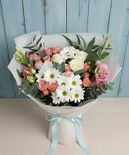 Букет цветов из:  Розы, Лизиантусы и Хризантемы в Магнитогорске