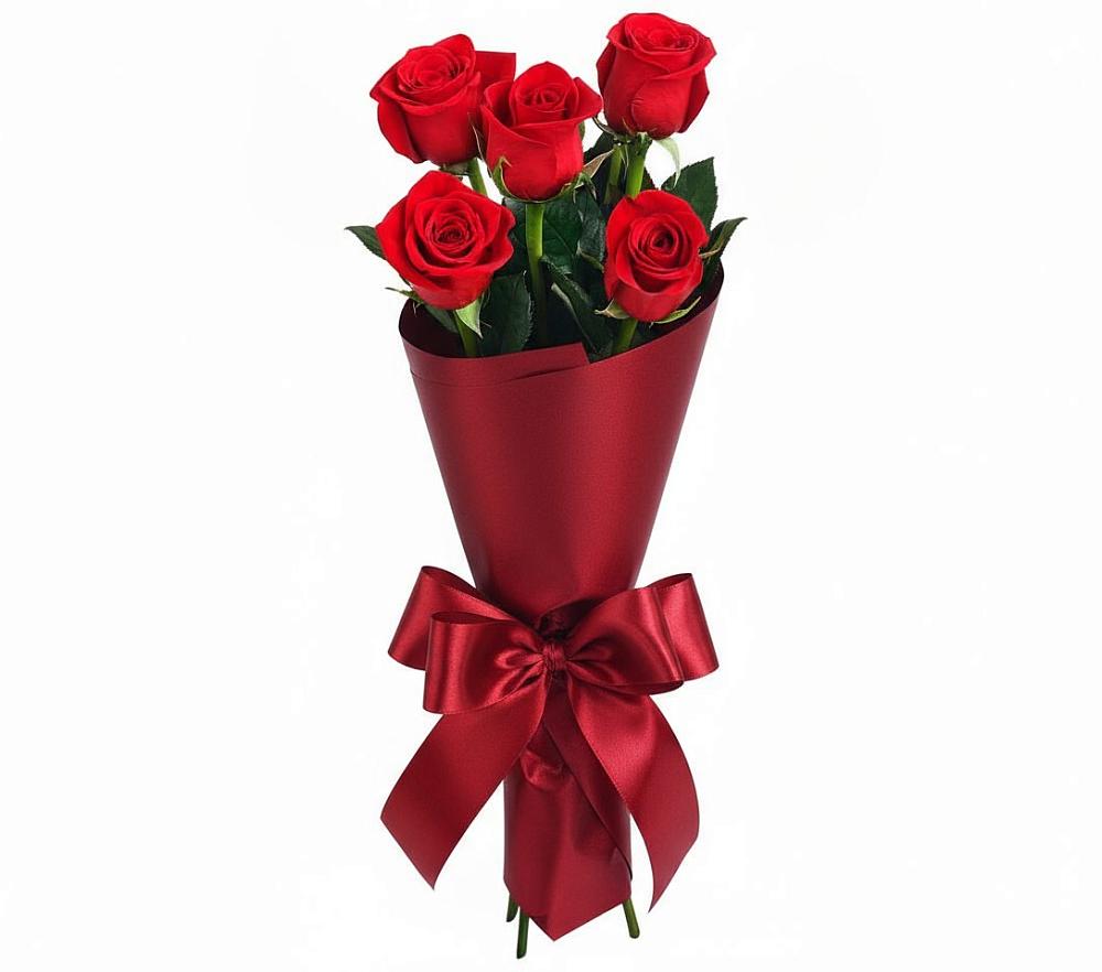 Букет 5 Красных роз Эдлесс Лав в Магнитогорске