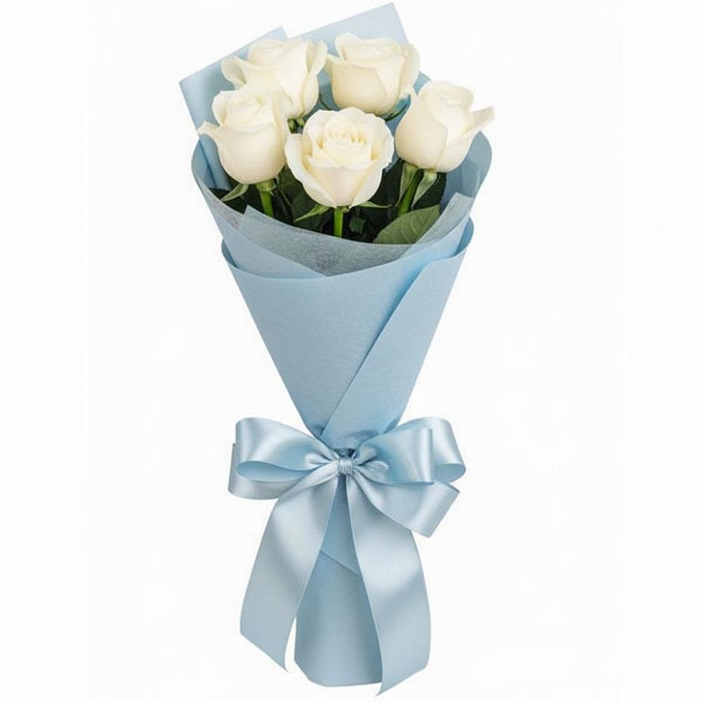 Букет 5 Белых роз Проуд в Магнитогорске
