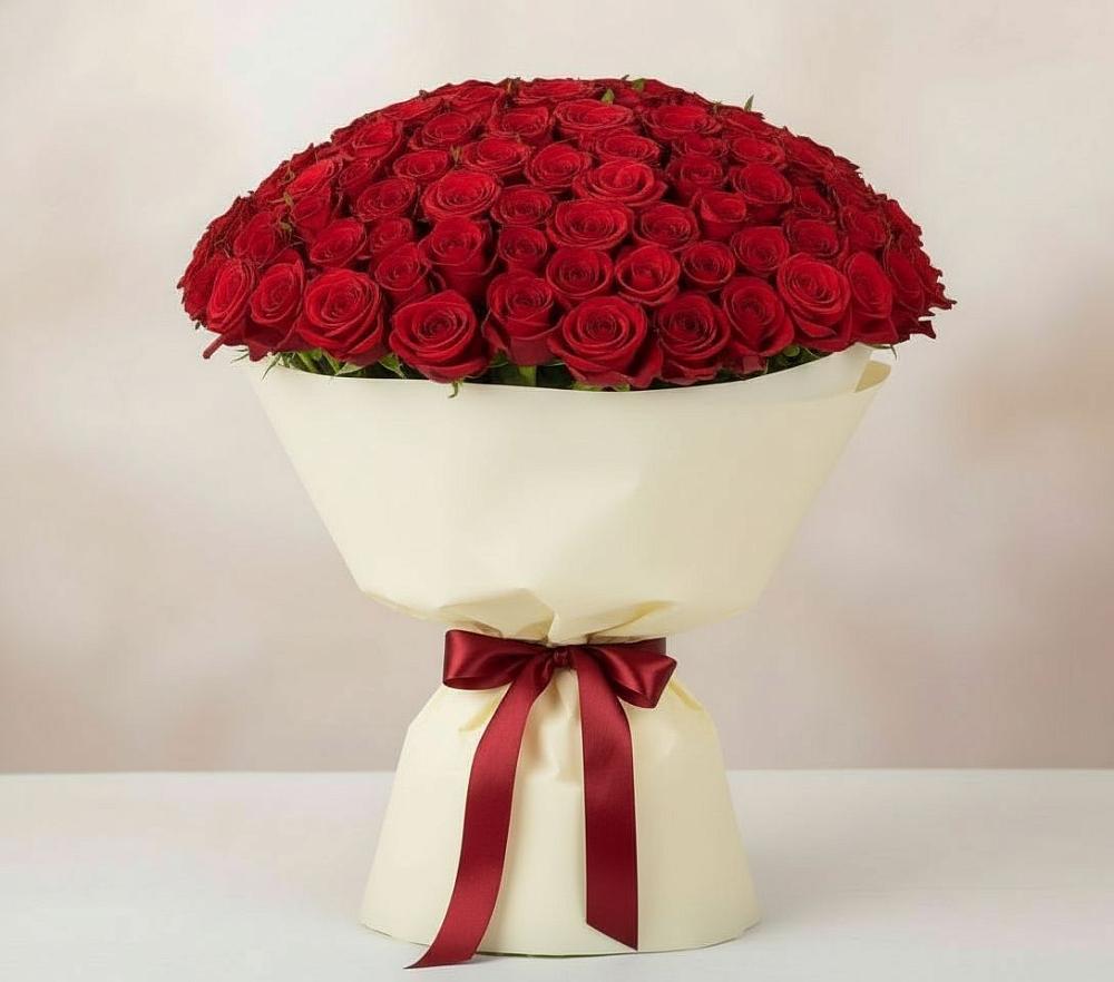 Букет 101 Красная роза Милано в Магнитогорске