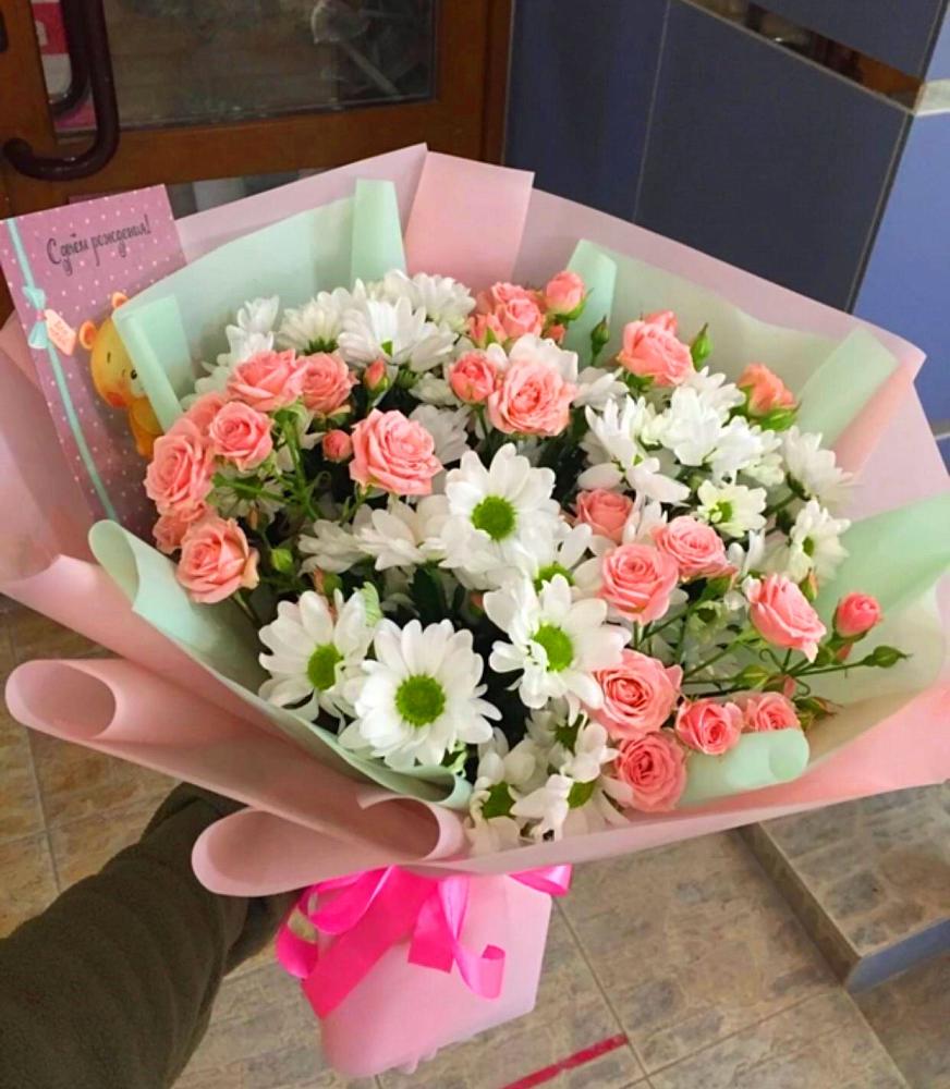 Букет цветов из: Розы и Хризантемы в Магнитогорске