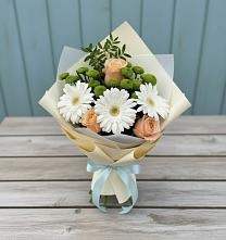 Букет цветов из:  Герберы, Розы и Хризантемы в Магнитогорске