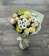 Букет цветов из:  Альстромерии, Розы и Хризантемы #REPLACE_PRED# Магнитогорске