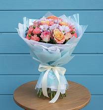 Букет цветов из:  Хризантемы и Розы #REPLACE_PRED# Магнитогорске