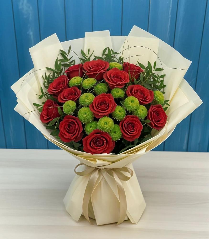 Букет цветов из: Розы и Хризантемы в Магнитогорске